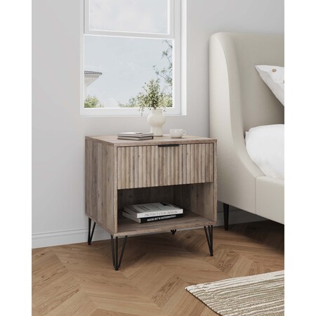 Manhattan Comfort DUMBO 1.0 Nightstand in Rustic Grey NS001-GY